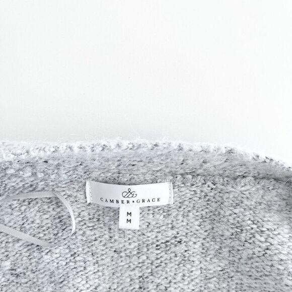 Camber & Grace Womens Floral Oversized Knit Cardigan Sweater Gray Black Medium - Picture 3 of 9